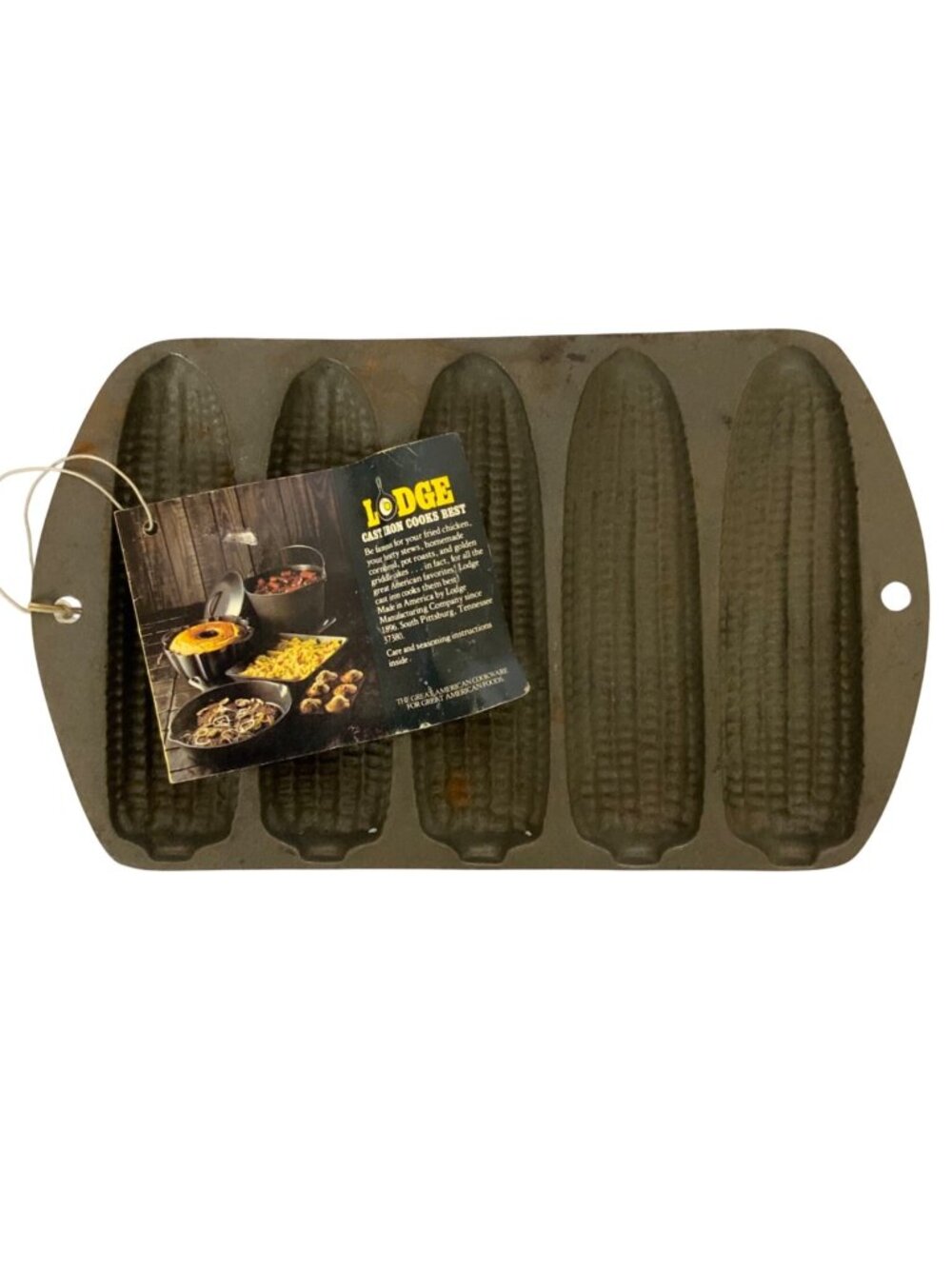 Lodge Cast Iron Cornbread Corn Stick Pan 5 Ear Vintage Bakeware